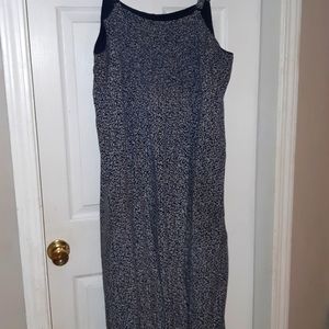 Old Navy XXL Maxi-Dress Blue/White Sleeveless. Control Front Lining, Ribbed Back